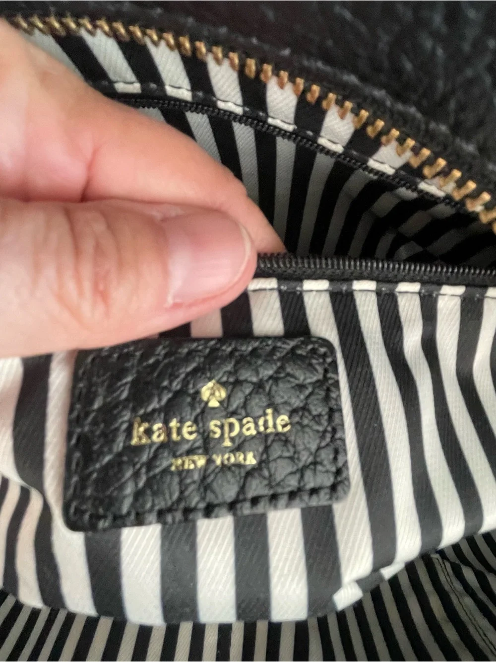 Kate Spade Black Pebbled Leather Southport Avenue Oden Tote Handbag Bag